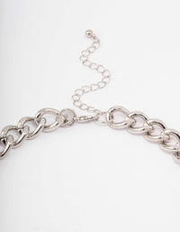 Silver Chunky Diamante & Pearl Choker - link has visual effect only