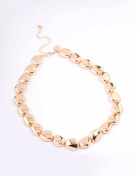 Gold Oval Small Pebble Necklace - link has visual effect only