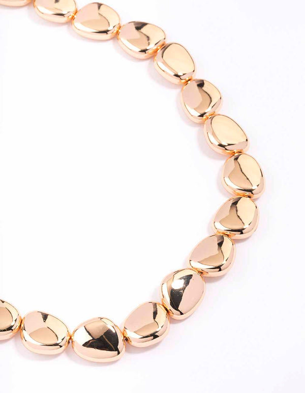 Gold Oval Small Pebble Necklace