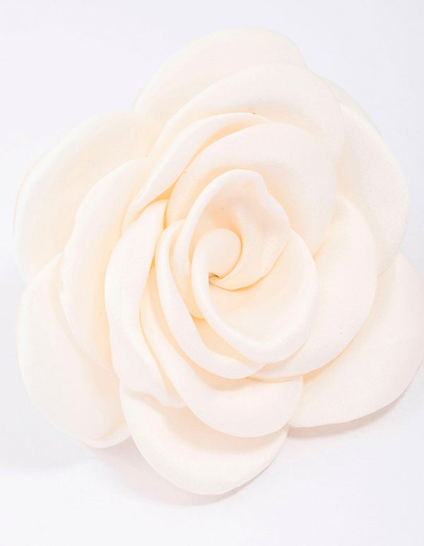 Cream Rosette Hair Tie