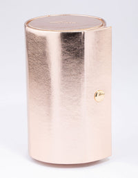 Rose Gold Faux Leather Cylinder Folded Travel Jewellery Case - link has visual effect only