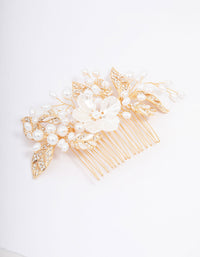 Gold Pearl Flower Vine Hair Comb - link has visual effect only