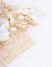 Gold Pearl Flower Vine Hair Comb - link has visual effect only