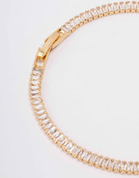 Gold Plated Brass Crystal Baguette Tennis Bracelet - link has visual effect only