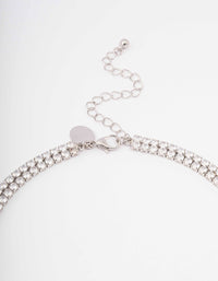 Silver Cubic Zirconia Round Cup Chain Layered Necklace - link has visual effect only