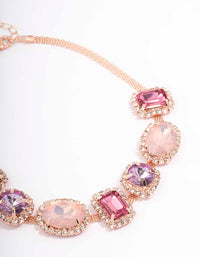 Rose Gold Large Round Stone Choker Necklace - link has visual effect only