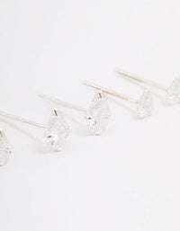 Sterling Silver Cubic Zirconia Stud Earring 3-Pack - link has visual effect only