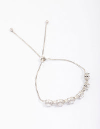 Silver Halo Cubic Zirconia Bracelet - link has visual effect only
