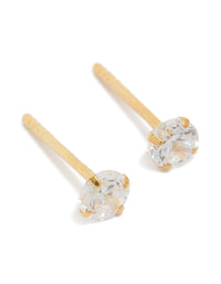 Gold Plated Sterling Silver Cubic Zirconia Srud Earrings - link has visual effect only