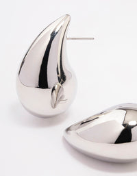 Silver Large Smooth Teardrop Earrings - link has visual effect only