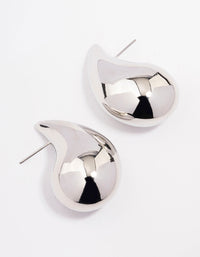 Silver Large Smooth Teardrop Earrings - link has visual effect only