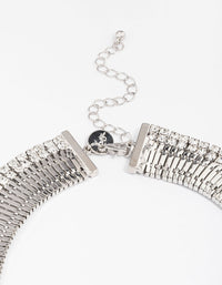 Rhodium Diamante Statement Necklace - link has visual effect only