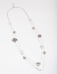 Silver Organic Round Circle Layered Necklace - link has visual effect only