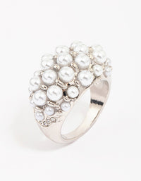 Silver Dome Pearl Cocktail Ring - link has visual effect only