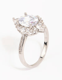 Rhodium Shining Star Cubic Zirconia Ring - link has visual effect only