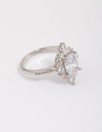 Rhodium Shining Star Cubic Zirconia Ring - link has visual effect only
