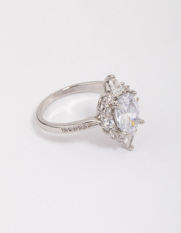 Silver Shining Star Cubic Zirconia Ring