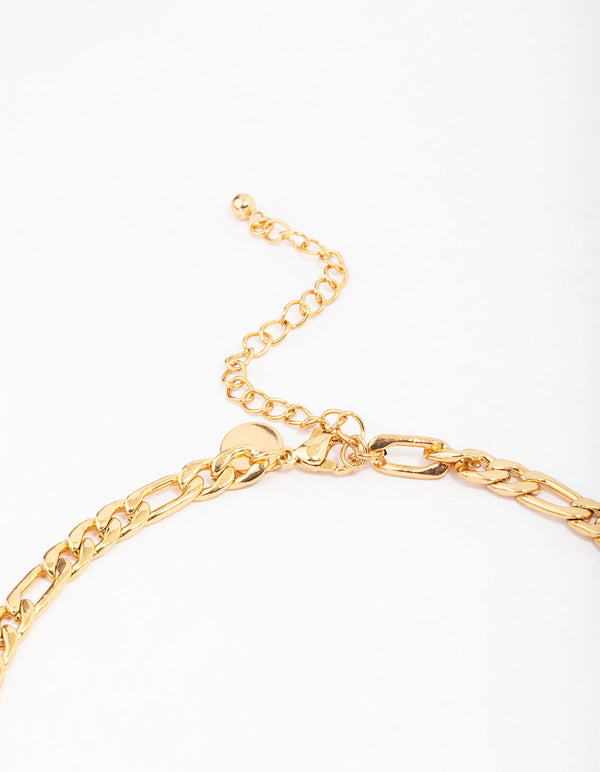 Waterproof Gold Plated Stainless Steel Chunky Fob Necklace