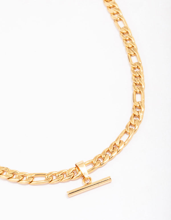 Gold Plated Stainless Steel Chunky FOB Necklace