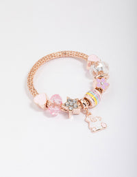Kids Rose Gold Bunny Charm Stretch Bracelet - link has visual effect only