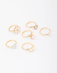 Kids Pearl Bunny Ring 6-Pack - link has visual effect only