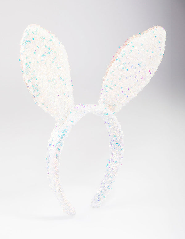 Kids Fabric Sequin Bunny Ears Headband