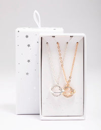Gold & Silver Two-Tone Diamante Planet Necklace Pack - link has visual effect only