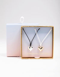 Mixed Metal Heart Cord Necklace Pack - link has visual effect only