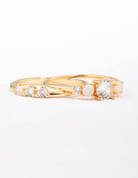 Gold Plated Petite Cubic Zirconia Stacking Ring - link has visual effect only