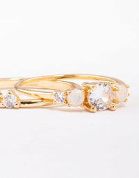 Gold Plated Petite Cubic Zirconia Stacking Ring - link has visual effect only