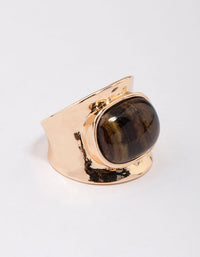Gold Statement Stone Band Ring - link has visual effect only