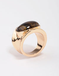 Gold Statement Stone Band Ring - link has visual effect only