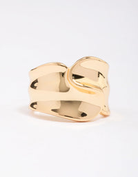 Gold Plated Pressed Metal Band Ring - link has visual effect only