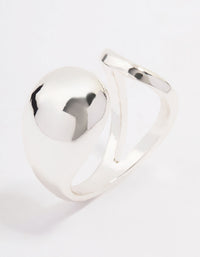 Silver Plated Puffy Open Wrap Ring - link has visual effect only