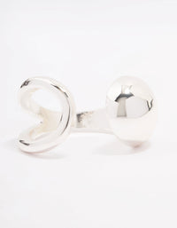 Silver Plated Puffy Open Wrap Ring - link has visual effect only