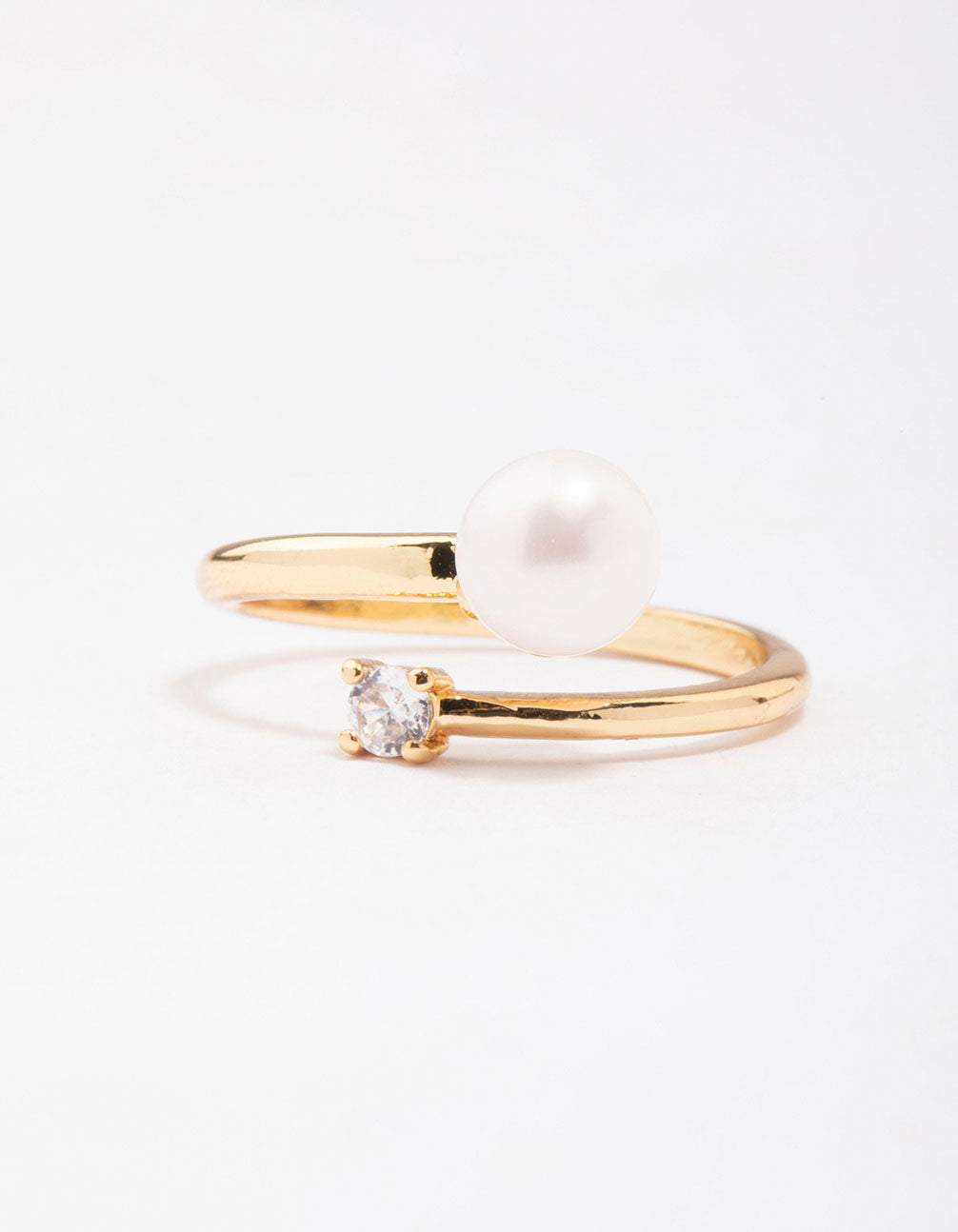 Gold Plated Dainty Cubic Zirconia Wrap Ring