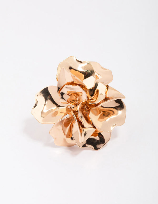 Gold Metal Flower Ring