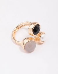 Gold Triple Stone Wrapped Cocktail Ring - link has visual effect only