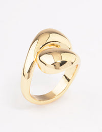 Gold Plated Stacked Swirl Cocktail Ring - link has visual effect only