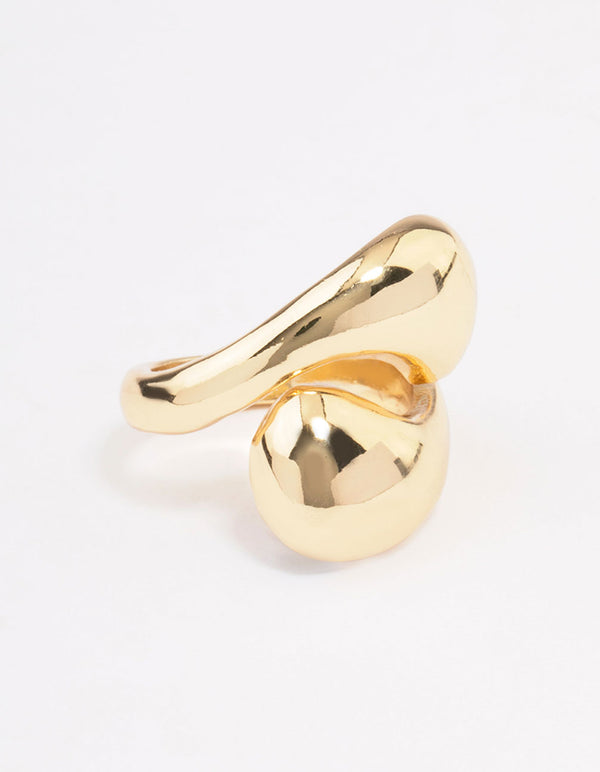 Gold Plated Stacked Swirl Cocktail Ring