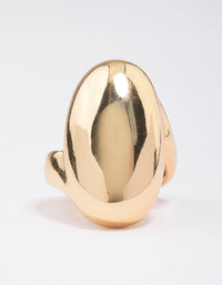 Gold Plated Smooth Statement Oval Ring - link has visual effect only