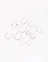 Silver Multi Hoop Earring 6-Pack - link has visual effect only
