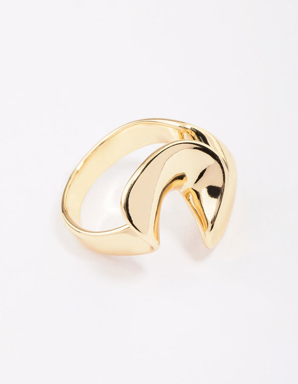 Gold Plated Metal Twisted Ring