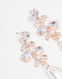 Rose Gold Crystal Drop Earrings - link has visual effect only