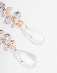 Rose Gold Crystal Drop Earrings - link has visual effect only