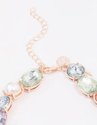 Rose Gold Pearl Stone Statement Necklace - link has visual effect only