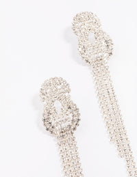 Silver Twisted Cup Chain Drop Earrings - link has visual effect only