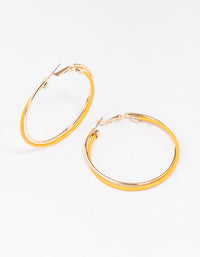 Gold Thin Double Twist Hoop Earrings - link has visual effect only