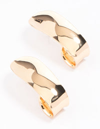 Gold Hammered Wide Hoop Earrings - link has visual effect only
