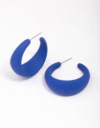 Blue Chubby Teardrop Hoop Earrings - link has visual effect only